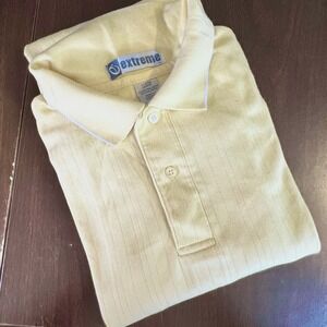 Extreme Yellow Polo Shirt Men's L Cotton Blend Short Sleeve Golf Casual EUC‎
